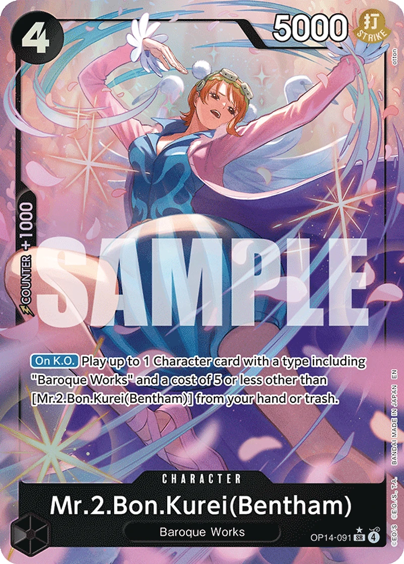 One Piece TCG - Mr.2.Bon.Kurei(Bentham) OP14-91 (Alternate Art)