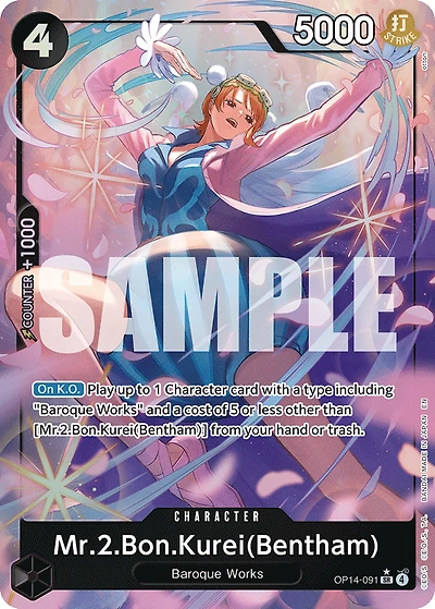 One Piece TCG - Mr.2.Bon.Kurei(Bentham) OP14-91 (Alternate Art)