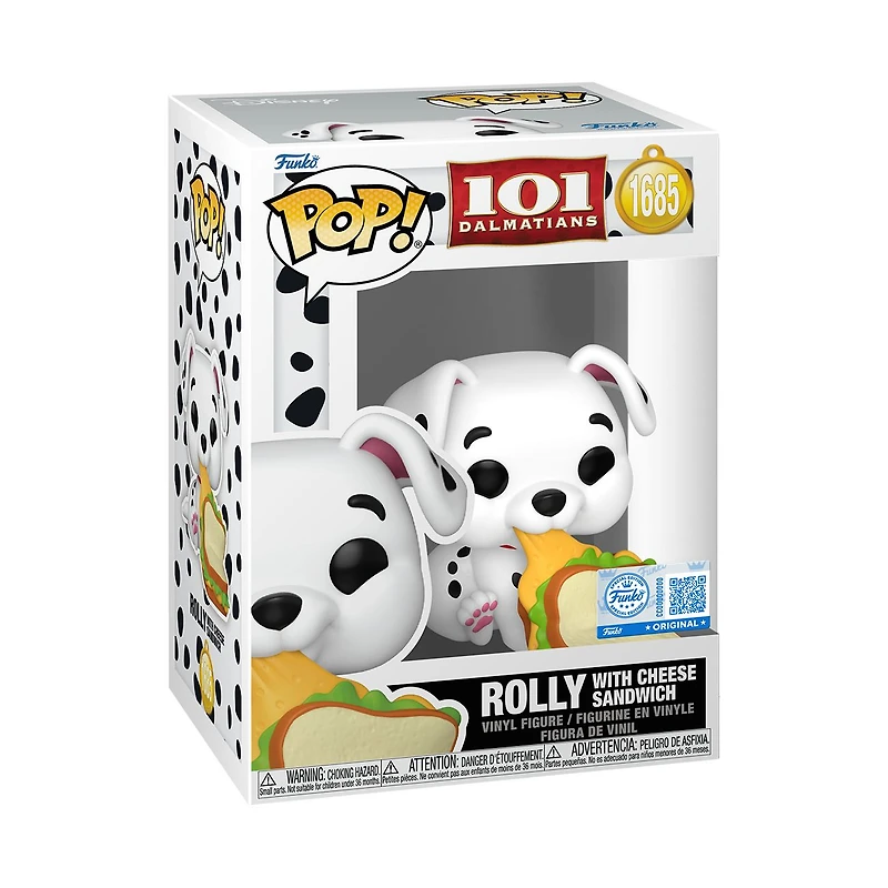 Funko Pop! Movies: 101 Dalmatians - Rolly with Cheese Sandwich #1685 [Funko Special Edition] *PREORDER*