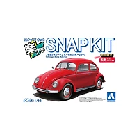 Aoshima: The Snap Kit - Volkswagen Beetle (Ruby Red) 1:32 Scale Model Kit