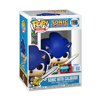 Funko Pop! Games: Sonic the Hedgehog - Sonic with Caliburn #1106 [Shared Convention Sticker 2025 NYCC] *PREORDER*