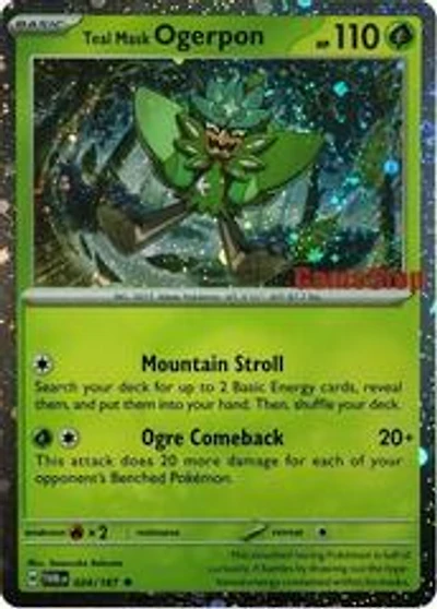 Pokemon TCG Single Card: SEALED Teal Mask Ogerpon 024/167 (Cosmos Holo) [GameStop Exclusive]