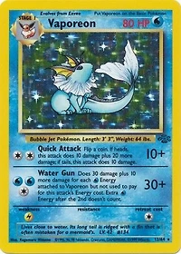 Pokemon TCG: Jungle Unlimited - Vaporeon Holo Rare 12/64 (English) Single Card