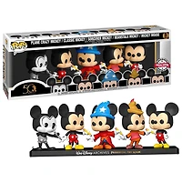 Funko Pop! Disney 50TH - PLANE CRAZY MICKEY / CLASSIC SORCERER BEANSTALK MOUSE 5PK [AMAZON EXCLUSIVE]