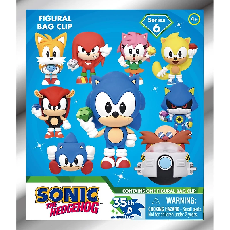 Games: Sonic The Hedgehog - Series 6 3D Foam Bag Clip Mystery Blind Bag