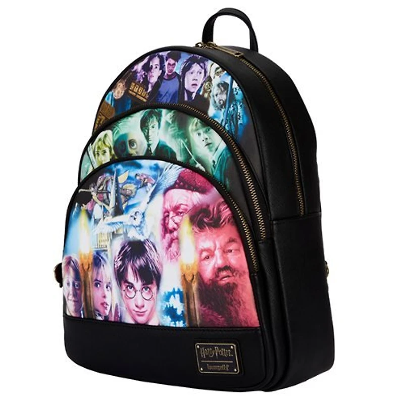 LOUNGEFLY HARRY POTTER TRILOGY TRIPLE POCKET MINI BACKPACK