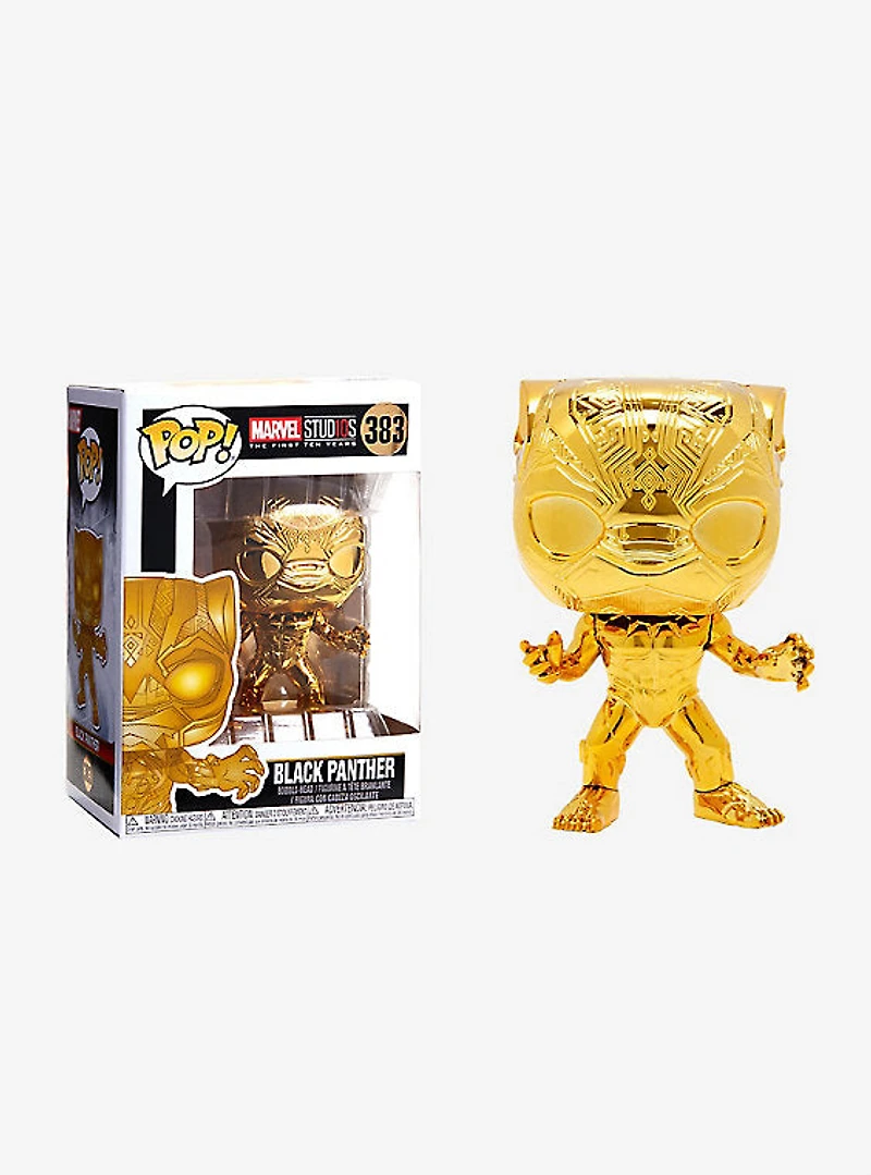 FUNKO POP! MARVEL STUDIOS [THE FIRST 10 YEARS] - BLACK PANTHER [GOLD CHROME] #383