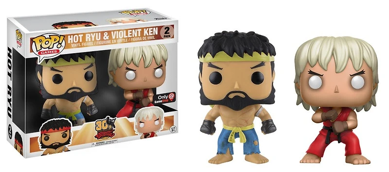 Funko Pop! Street Fighter - Hot Ryu & Violent Ken 2 Pack GameStop Exclusive