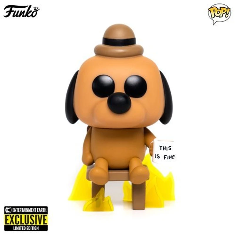FUNKO POP! ICONS - THIS IS FINE DOG **ENTERTAINMENT EARTH EXCLUSIVE** #56