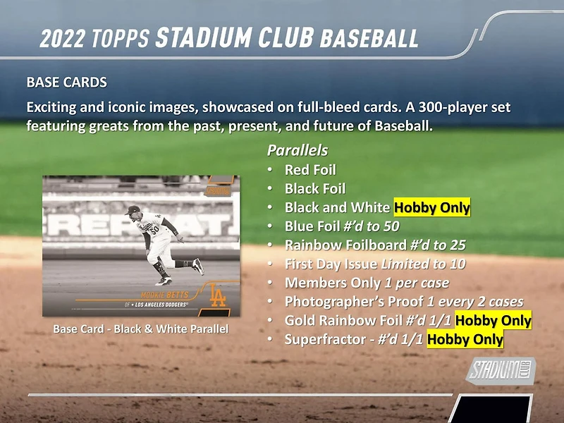 2022 TOPPS STADIUM CLUB BASEBALL HOBBY BOX