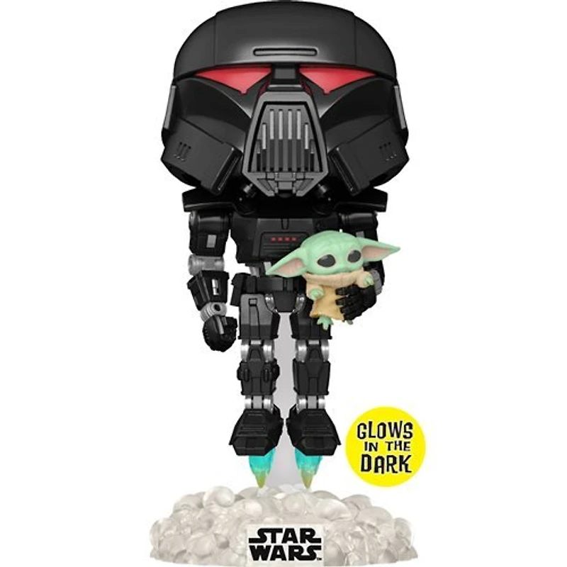 Star Wars The Mandalorian Dark Trooper with Grogu Glow in the dark *EE Exclusive*
