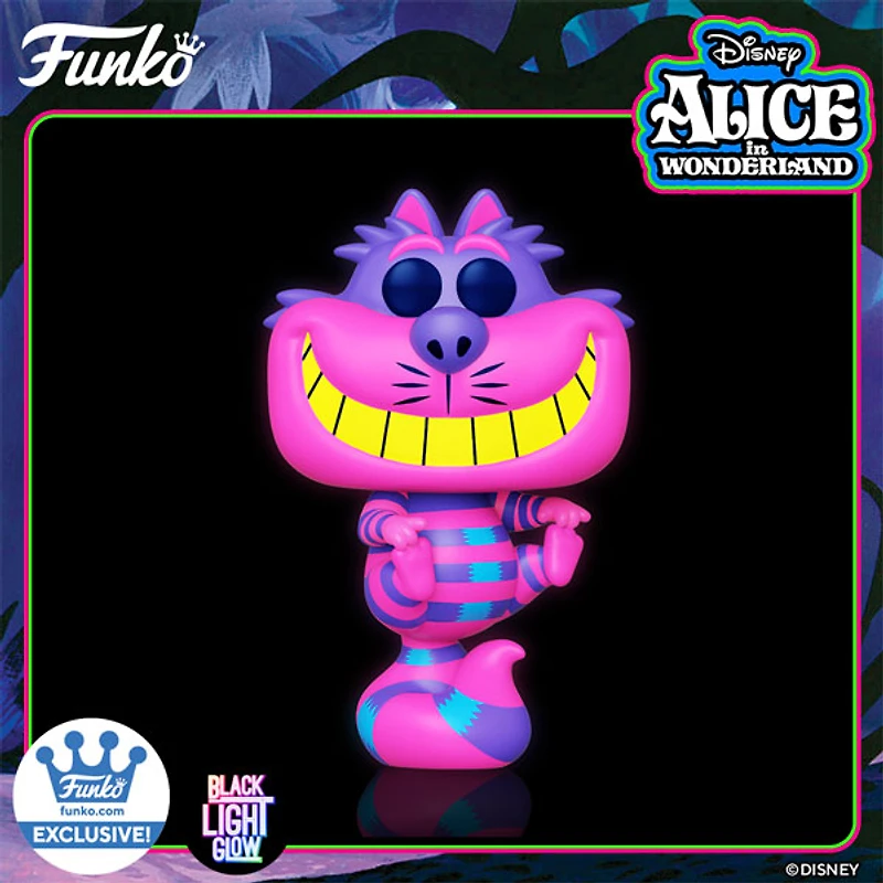 FUNKO POP! DISNEY: ALICE IN WONDERLAND [70TH ANNIVERSARY] - CHESHIRE CAT [BLACK LIGHT GLOW] **FUNKO SHOP EXCLUSIVE** #1059