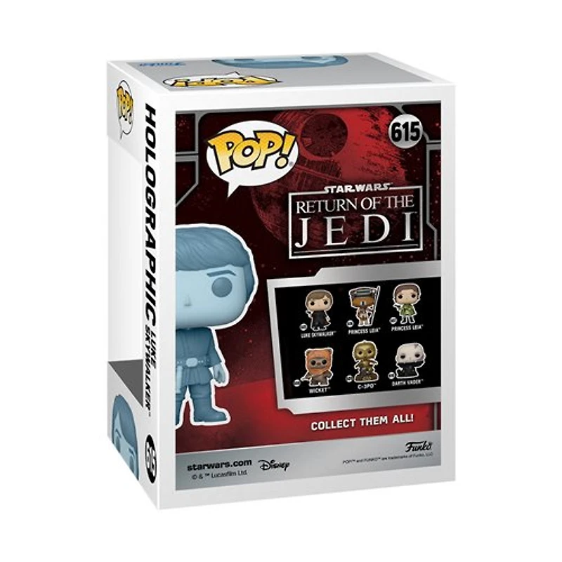 Funko Pop! STAR WARS HOLOGRAPHIC LUKE SKYWALKER GLOW #615 [EE EXCLUSIVE]