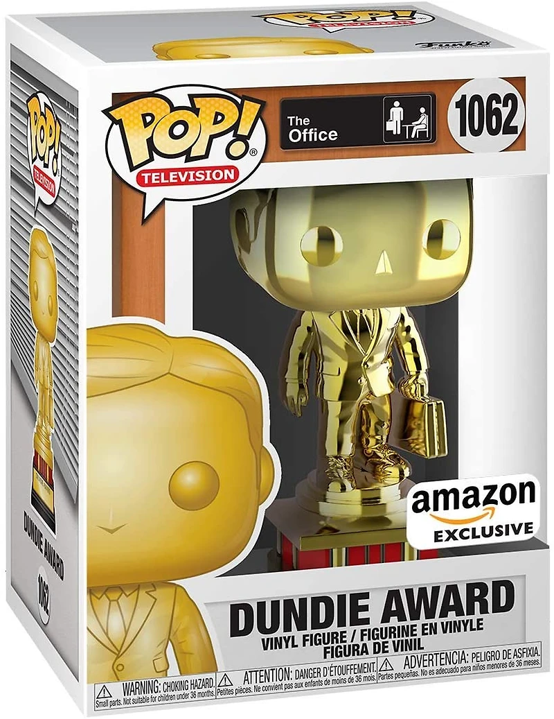 FUNKO POP! TELEVISION: THE OFFICE - DUNDIE AWARD [GOLD CHROME - CUSTOMIZABLE] **AMAZON EXCLUSIVE** #1062