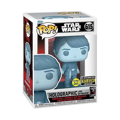 Funko Pop! STAR WARS HOLOGRAPHIC LUKE SKYWALKER GLOW #615 [EE EXCLUSIVE]