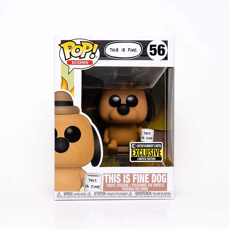FUNKO POP! ICONS - THIS IS FINE DOG **ENTERTAINMENT EARTH EXCLUSIVE** #56
