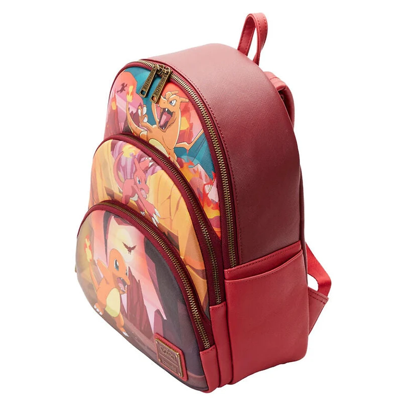 LOUNGEFLY POKEMON CHARMANDER CHARMELEON CHARIZARD EVOLUTIONS COSPLAY MINI BACKPACK