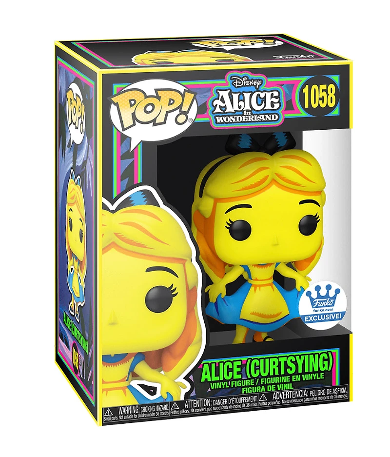 FUNKO POP! DISNEY: ALICE IN WONDERLAND [70TH ANNIVERSARY] - ALICE [CURTSYING - BLACK LIGHT GLOW] **FUNKO SHOP EXCLUSIVE** #1058