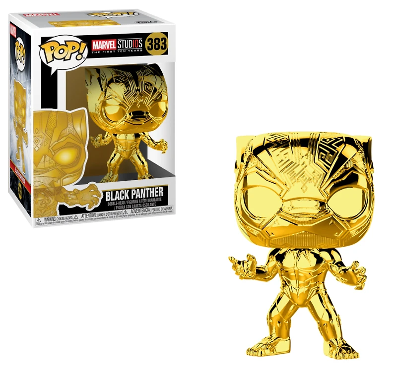 FUNKO POP! MARVEL STUDIOS [THE FIRST 10 YEARS] - BLACK PANTHER [GOLD CHROME] #383