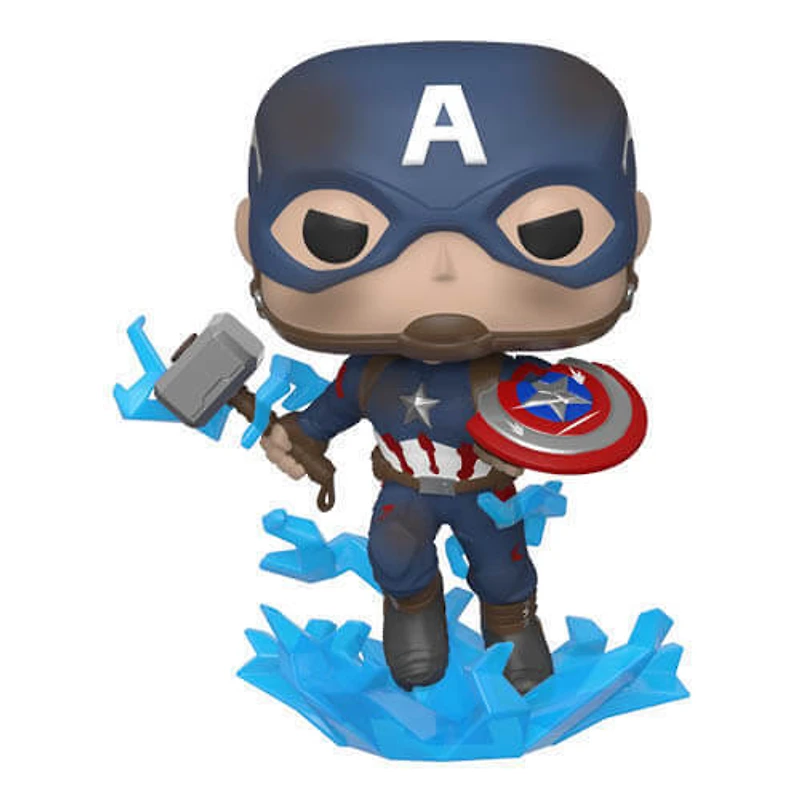 FUNKO POP! MARVEL - AVENGERS: ENDGAME - CAPTAIN AMERICA [W/ BROKEN SHIELD & MJOLNIR - JUMPING W/ LIGHTNING POSE] #573