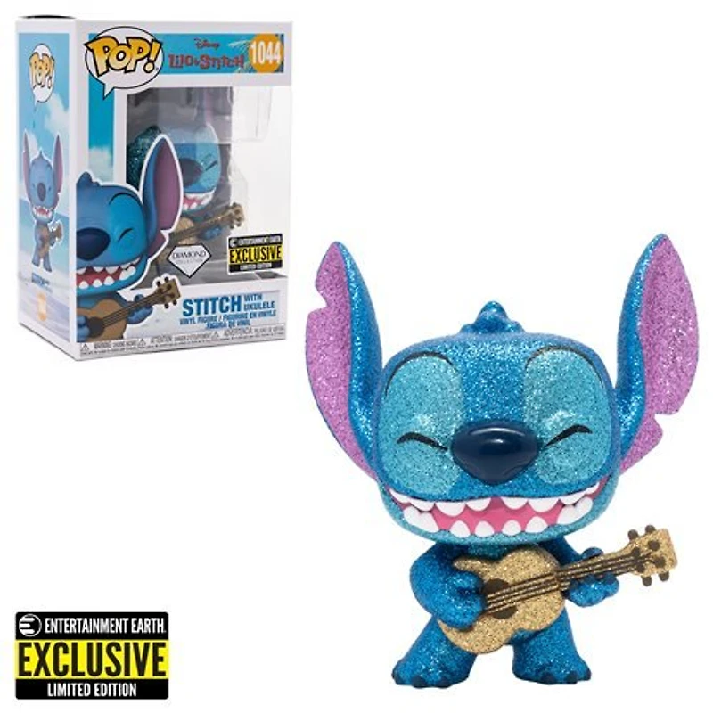 FUNKO POP! DISNEY: LILO & STITCH - STITCH W/ UKULELE [DIAMOND COLLECTION] **ENTERTAINMENT EARTH EXCLUSIVE** #1044