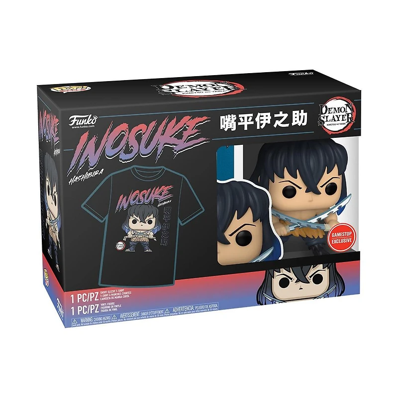 Funko Pop! and Tee: Demon Slayer Inosuke Hashibira Unmasked (Small - XXL) EB GAME EXCLUSIVE