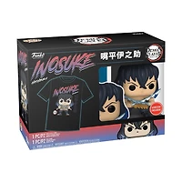 Funko Pop! and Tee: Demon Slayer Inosuke Hashibira Unmasked (Small - XXL) EB GAME EXCLUSIVE