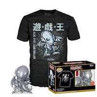 Funko Pop! and Tee: Yu-Gi-Oh Yugioh BLUE EYES TOON DRAGON METALLIC SILVER (Small - XXL) GAMESTOP EXCLUSIVE