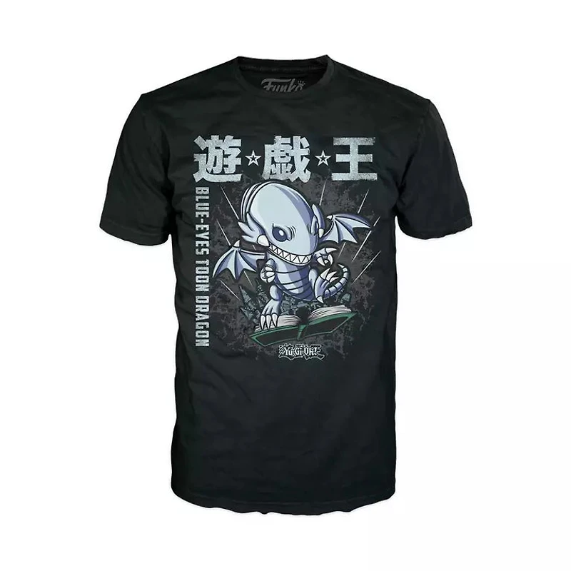 Funko Pop! and Tee: Yu-Gi-Oh Yugioh BLUE EYES TOON DRAGON METALLIC SILVER (Small - XXL) GAMESTOP EXCLUSIVE