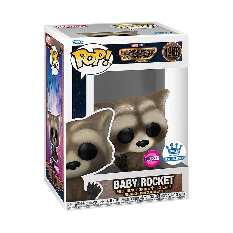 Funko Pop! MARVEL GUARDIAN OF THE GALAXY BABY ROCKET FLOCKED #1208 [FUNKO SHOP EXCLUSIVE] *PREORDER*