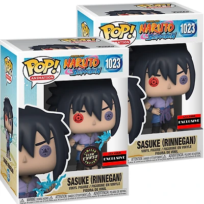 **Chase & Common Bundle** Funko Pop! Anime: Naruto - Sasuke (Rinnegan) #1023 [AAA Anime Exclusive]