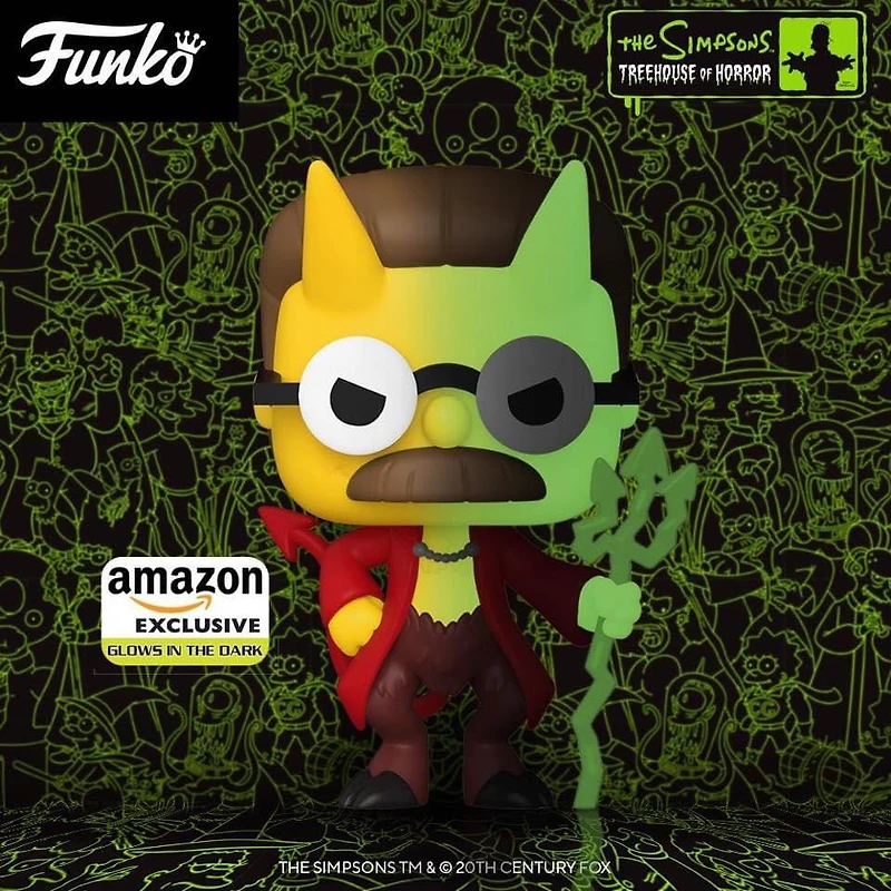 Funko Pop! Television: The Simpsons - Devil Flanders #1029 [Amazon Exclusive - GITD] *IMPERFECT BOX*