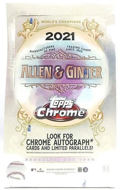 2021 TOPPS ALLEN & GINTER CHROME BASEBALL HOBBY BOX