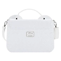 LOUNGEFLY DISNEY MINNIE MOUSE SEQUIN WEDDING CROSSBODY NWT WHITE