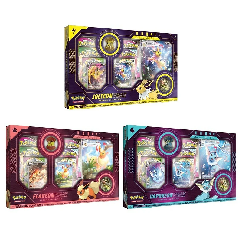 Pokemon TCG - Eeveelution VMax Premium Collections Bundle (Set of 3)
