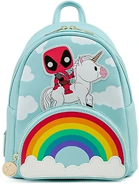 LOUNGEFLY POP Marvel Deadpool 30th Anniversary Rainbow Uniform Mini Backpack
