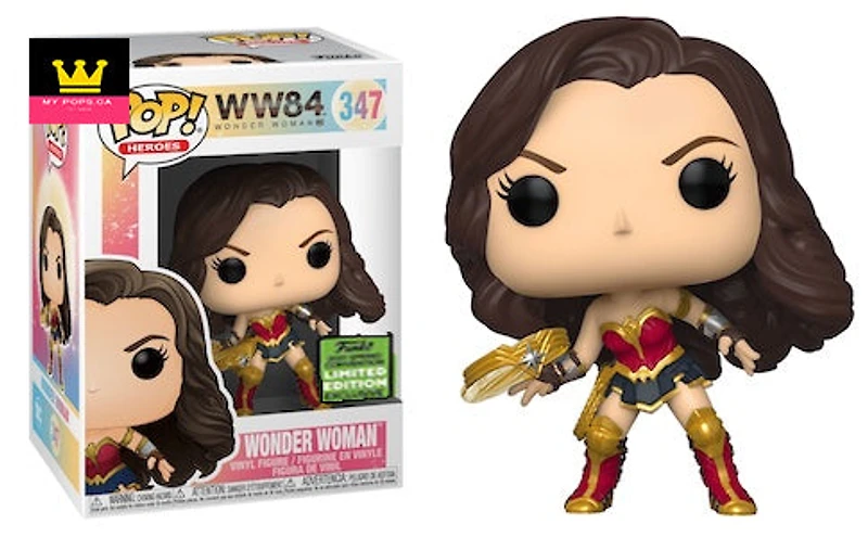 Funko Pop! WW84 Wonder Woman with Tiara Boomerang (Metallic) **2021 ECCC SPRING CON EXCL** #347