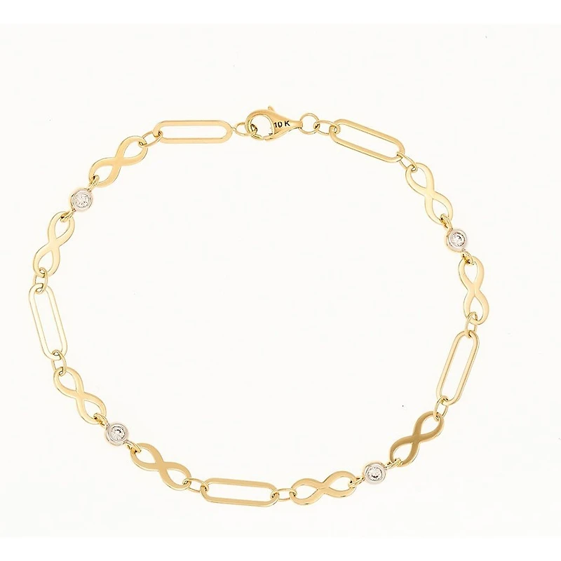 Bracelet 10 Kt Roger Roy B22HL0245-CZ-2T