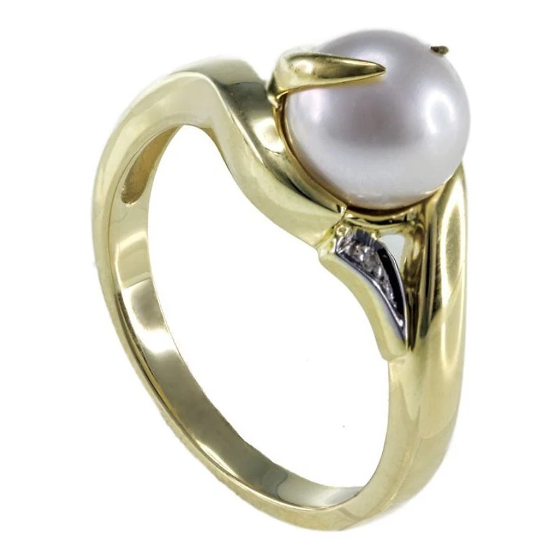 Ring Pearl 10 Kt Diam Roger Roy
