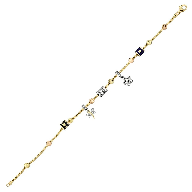 Bracelet 14 Kt Roger Roy B415-BLK034