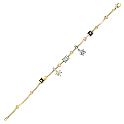 Bracelet 14 Kt Roger Roy B415-BLK034