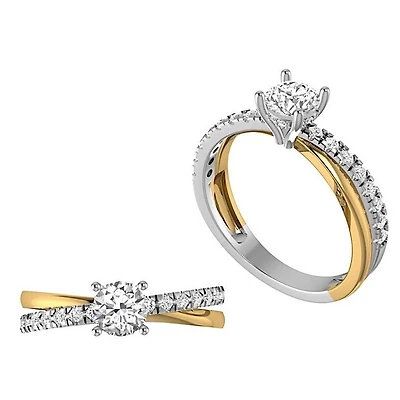 Bague de Fiançaille Roy 50PTS RD-208-2T50