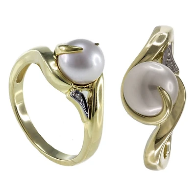 Ring Pearl 10 Kt Diam Roger Roy