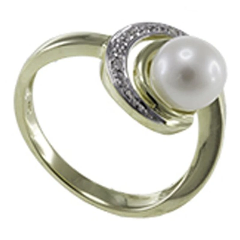 Ring Pearl 10 Kt Diam Roger Roy 225604