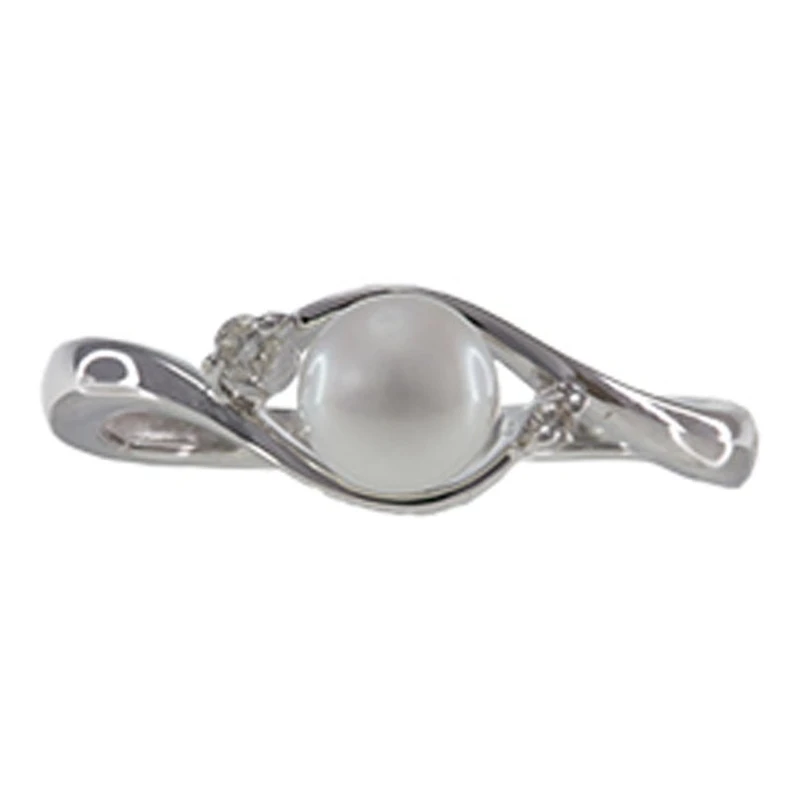 Ring Pearl 10 Kt Diam Roger Roy