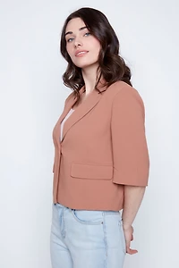 Solid cropped blazer