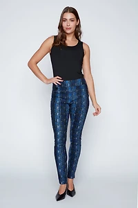 Slim leg jacquard pant