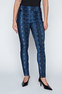 Slim leg jacquard pant