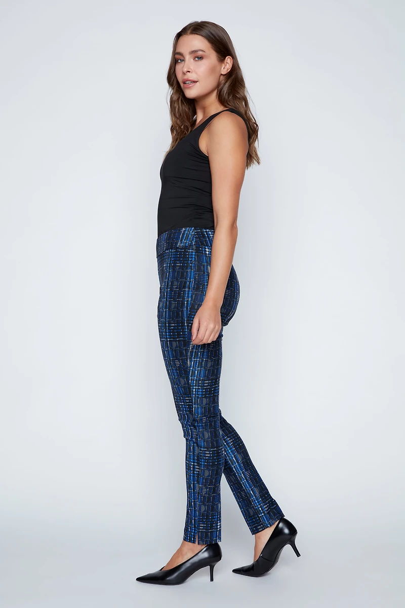 Slim leg jacquard pant