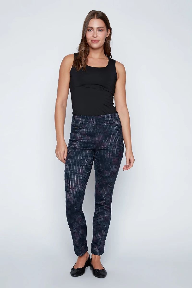 Slim leg printed pant